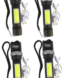 Andowl Rechargeable Super Bright Alloy Torch - Q9626D - Pack of 4