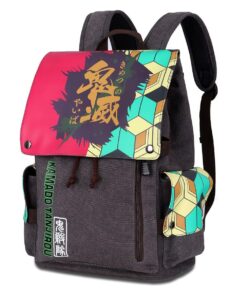 Anime Canvas and Leather Large Backpack 20L - Giyu