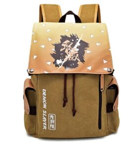 Anime Canvas Demon Slayer Student Backpacks - Orange