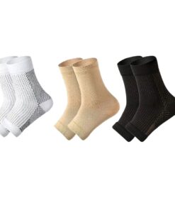 Ankle Swelling Relief Compression Sleeve Socks- 3 Colours - 3 Pairs - XL