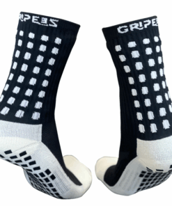Anti Slip Athletic and Soccer Gripper Sports Socks - 1-Pair - Black