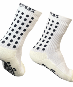 Anti Slip Athletic and Soccer Gripper Sports Socks - 1-Pair - White