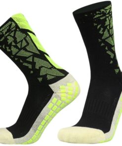 Anti Slip Unisex Athletic Sports Socks - UK 5-10 - Black Green