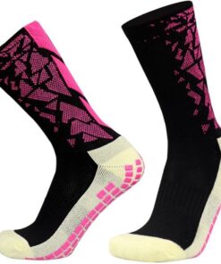 Anti Slip Unisex Athletic Sports Socks - UK 5-10 - Black Pink