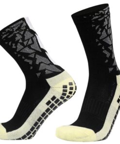 Anti Slip Unisex Athletic Sports Socks - UK 5-10 - Black White