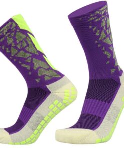 Anti Slip Unisex Athletic Sports Socks - UK 5-10 - Purple Green