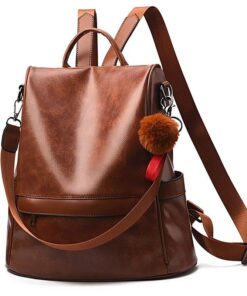 Anti-Theft Backpack for Ladies PU Leather Shoulder Bag