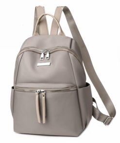 Anti-Theft Backpack Oxford Cloth Women's Ladies Fashion Leisure Travel Bag - Grey