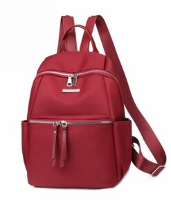 Anti-Theft Backpack Oxford Cloth Women's Ladies Fashion Leisure Travel Bag - Red