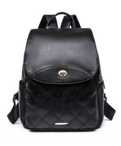 Anti-Theft Backpack Women's Ladies New Fashion Student Leisure Travel Bag - Black
