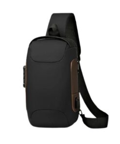 Anti-Theft Crossbody Waterproof USB Travel Shoulder Bag - Black, Brown
