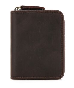 Antimagnetic Leather Large Capacity Accordion Credit Card Holder - Dark Brown