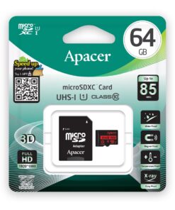 Apacer 64GB MicroSDHC UHS-I (U1) Card with Adaptor - Class 10 (R85 MB/S)