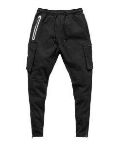 APEY Men's Athletic Pocket Joggers - Thin- Black - XL