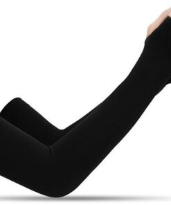 Aqua X & Let's Slim Cooling Seamless Ice Silk UV Arm Sleeves - Black