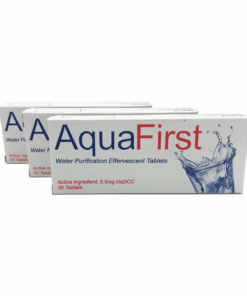AquaFirst Water Purification Tablets - 3 boxes x 30 tablets each