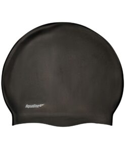 Aqualine Silicone Swim Cap - Black