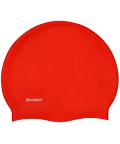 Aqualine Silicone Swim Cap - Red