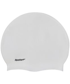 Aqualine Silicone Swim Cap - White
