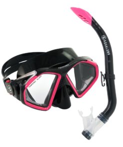Aqualung Hawkeye SN Combo Snorkeling Set - Black, Pink