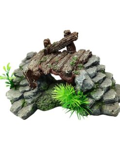 Aquarium Fish Tank Resin Decor Statue Log Bridge