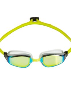 Aquasphere Fastlane - Yellow Titanium Mirrored Lens - White/Yellow Swim Racing Goggle