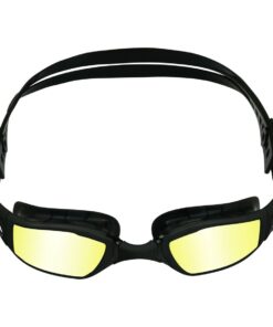 Aquasphere Ninja - Yellow Titanium Mirrored Lens - Black/Black Swim Racing Goggle