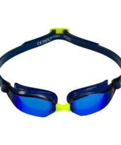 Aquasphere Xceed - Blue Titanium Mirrored Lens - Navy/Yellow Swim Racing Goggles