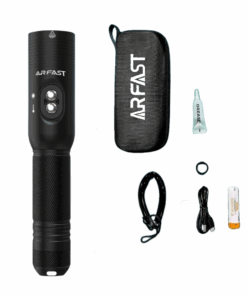 ARFAST-1200LM Scuba Diving Torch Flashlight with Laser for Underwater 100m