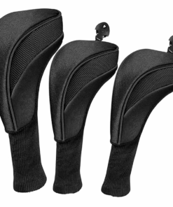 ARFAST - Elastic Long Neck Golf Club Covers With Number Labels - Set of 3 - Black
