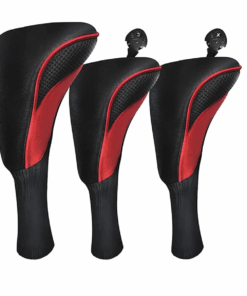 ARFAST - Elastic Long Neck Golf Club Covers With Number Labels - Set of 3 - Red