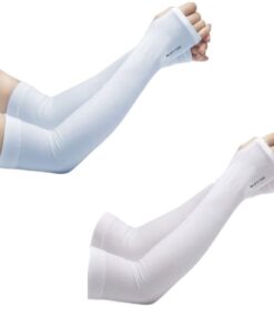 Arm Compression Sleeves - 2Pack - White/Blue