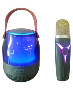 Army Green Portable Karaoke Speaker With Color Changing LED