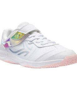Artengo Kids' Durable Rip-Tab Tennis Court Shoes TS160 - White - UK 2.5