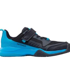 Artengo Kids' Tennis Court Shoes with Rip-Tab TS500 Fast - Blue, Black - UK Junior 9.5