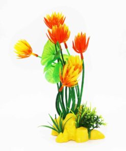 Artificial Aquatic Plant Orange Flowers