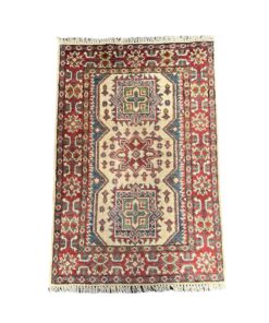 Artistic Hand Knotted Oriental Kazak Area Rug - 93 x 63 cm