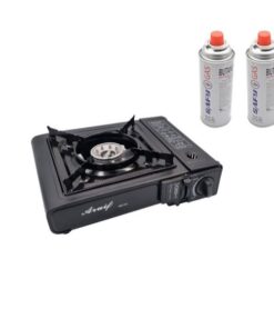 Aruif Single Plate Gas Canister Portable Stove With 2 SAFY Gas Canisters