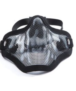 Asg mesh mask metal lower half black skull print 18046