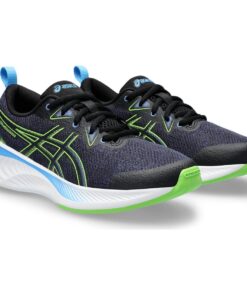 Asics Kids' Gel-Cumulus 25 Grade School Road Running Shoes - Black/Electric Lime - UK Junior 3