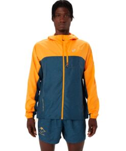 Asics Men's Fujitrail Packable Windbreaker Running Jacket - Fellow Yellow - L