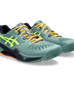 Asics Men's Gel-Resolution 9 Padel Shoes - Celadon/Safety Yellow - UK 8
