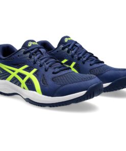 Asics Men's Upcourt 6 Indoor Sport Shoes - Blue Expanse/Safety Yellow - UK 8