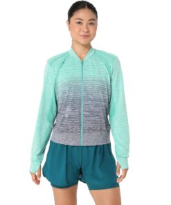 Asics Women's Nagino Run Seamless Jacket - Aurora Green/Blue Expanse - M
