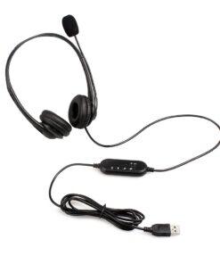 Astrum HS750 Wired USB Headphones with Mic, Noise Cancelling Mic with Pouch