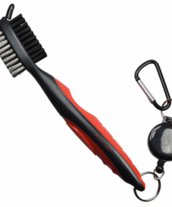 Atheltikz Golf Club Brush & Groove Cleaner - Golf Essential - Wire & Nylon - Red