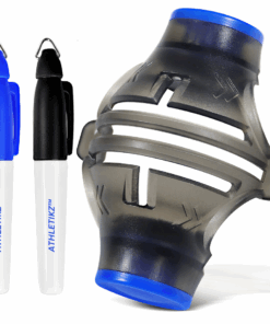 Athletikz Golf Ball Stencil & Alignment Tool - Ball Identifier Kit - 2 Pens - Blue, Black