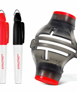 Athletikz Golf Ball Stencil & Alignment Tool - Ball Identifier Kit - 2 Pens - Red, Black