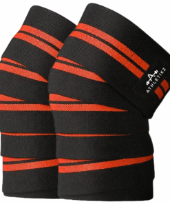 Athletikz Knee Wraps for Weightlifting - Knee Support - Heavy Duty - Unisex - Red, Black