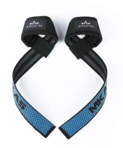 ATHLETIKZ Weightlifting Straps + Silicone Grip - Strength & Weight Training - Blue